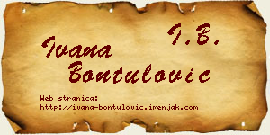 Ivana Bontulović vizit kartica